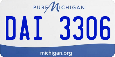MI license plate DAI3306