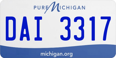 MI license plate DAI3317