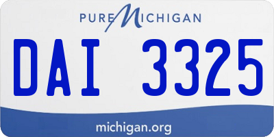 MI license plate DAI3325