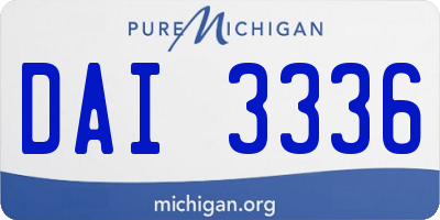 MI license plate DAI3336
