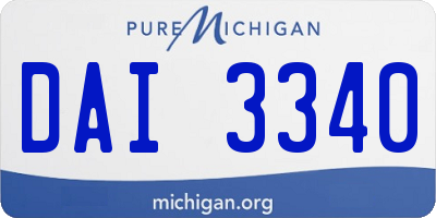 MI license plate DAI3340