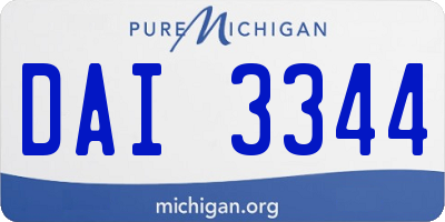 MI license plate DAI3344