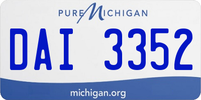 MI license plate DAI3352