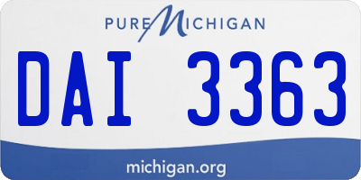 MI license plate DAI3363