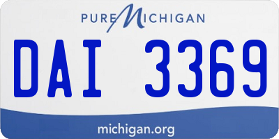 MI license plate DAI3369