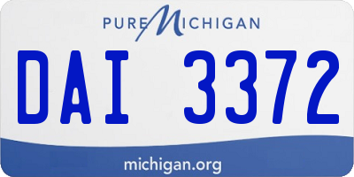 MI license plate DAI3372