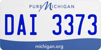 MI license plate DAI3373