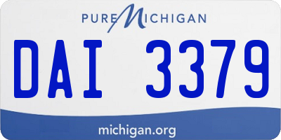 MI license plate DAI3379