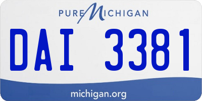 MI license plate DAI3381