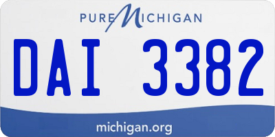 MI license plate DAI3382