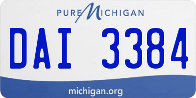 MI license plate DAI3384