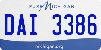 MI license plate DAI3386