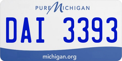 MI license plate DAI3393