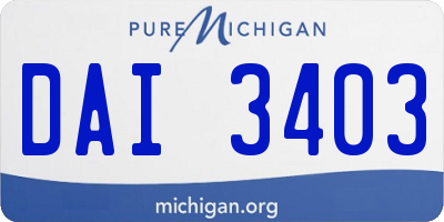 MI license plate DAI3403