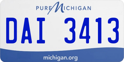 MI license plate DAI3413