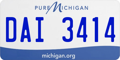 MI license plate DAI3414