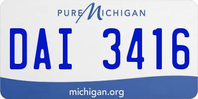 MI license plate DAI3416