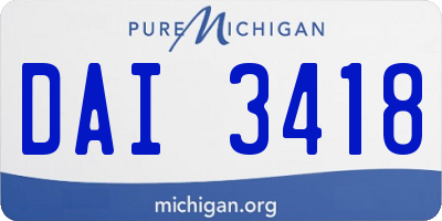 MI license plate DAI3418