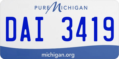 MI license plate DAI3419