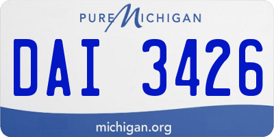 MI license plate DAI3426