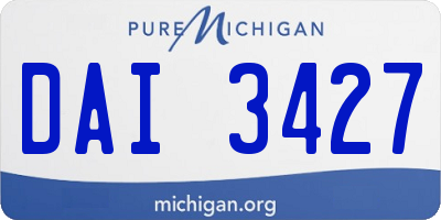 MI license plate DAI3427