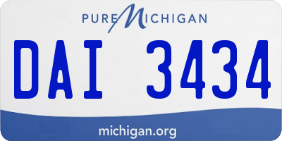 MI license plate DAI3434