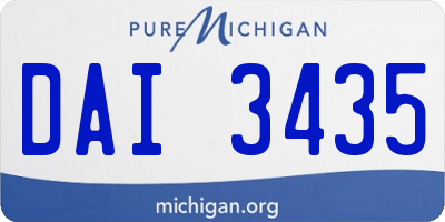 MI license plate DAI3435