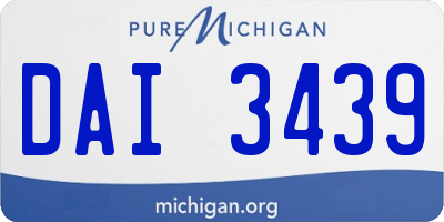 MI license plate DAI3439