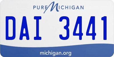 MI license plate DAI3441