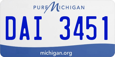 MI license plate DAI3451