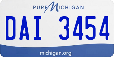 MI license plate DAI3454