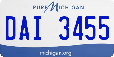 MI license plate DAI3455