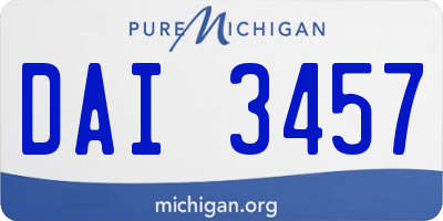 MI license plate DAI3457