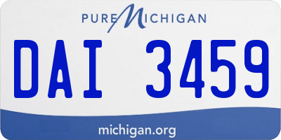 MI license plate DAI3459