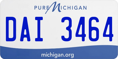 MI license plate DAI3464