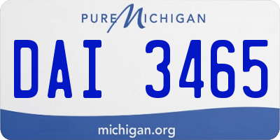 MI license plate DAI3465