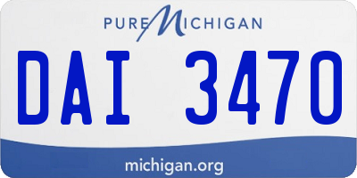 MI license plate DAI3470