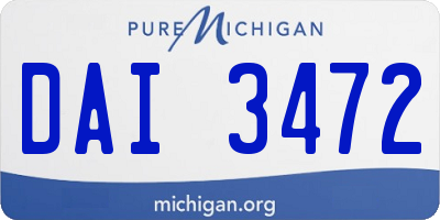 MI license plate DAI3472