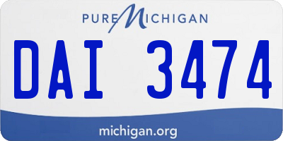 MI license plate DAI3474