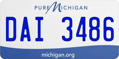 MI license plate DAI3486