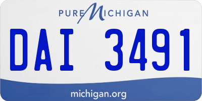 MI license plate DAI3491