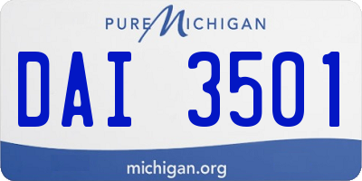 MI license plate DAI3501
