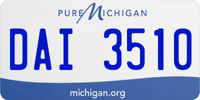 MI license plate DAI3510