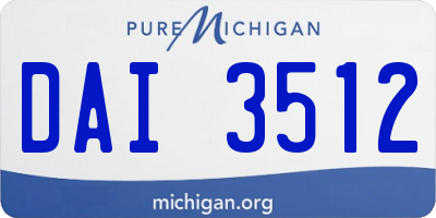 MI license plate DAI3512