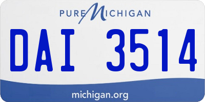 MI license plate DAI3514