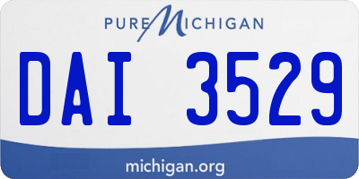 MI license plate DAI3529