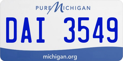 MI license plate DAI3549