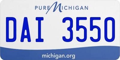 MI license plate DAI3550