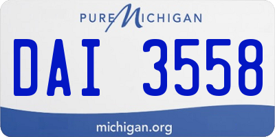MI license plate DAI3558