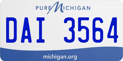 MI license plate DAI3564